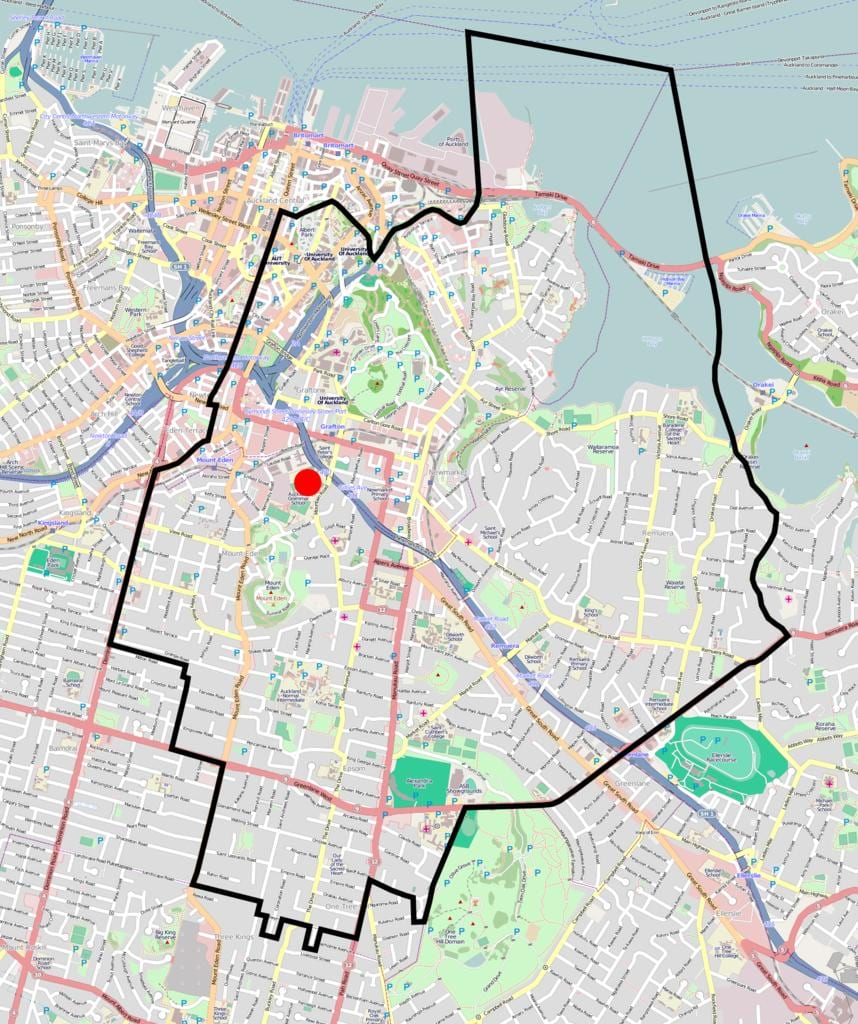 Auckland վարժարանի քարտեզի գոտու